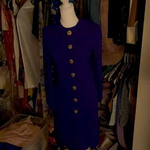Purple knit St.John dress, Size 4, excellent for Fall or Winter.